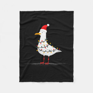 Funny Seagull Christmas Graphics Animal Lights Lov Fleece Blanket