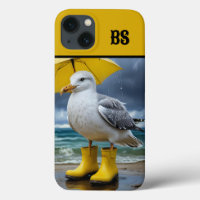 Funny Seagull in Rain Boots – Beach Humour