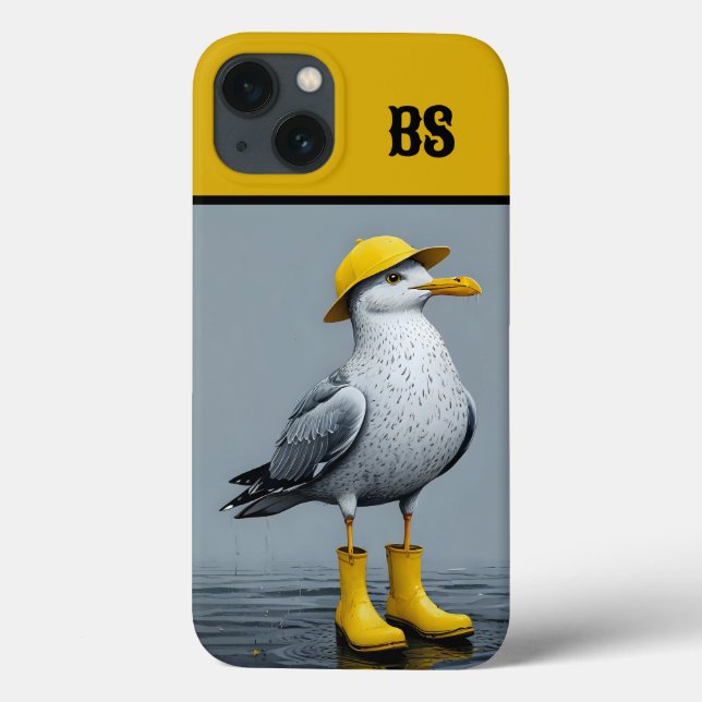 Funny Seagull in Rain Boots – Beach Humour Case-Mate iPhone Case (Back)