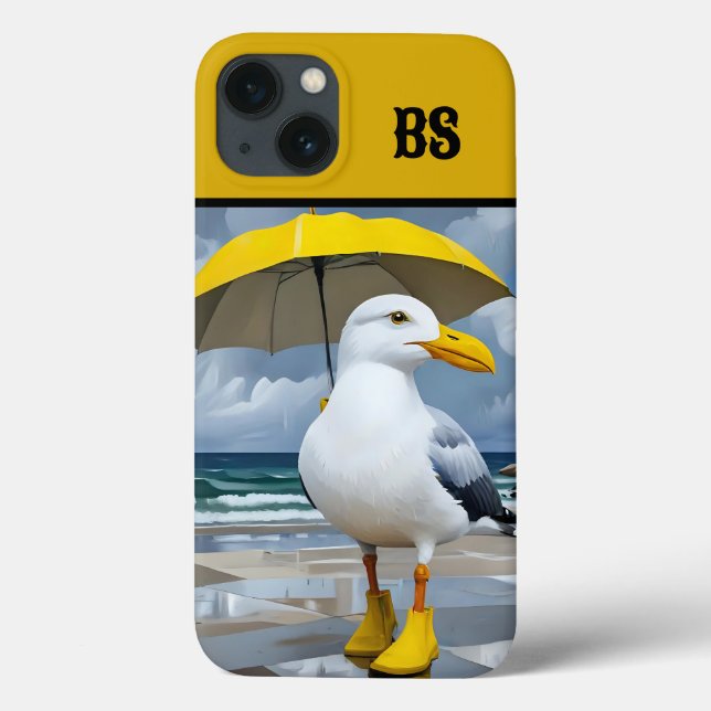 Funny Seagull in Rain Boots – Beach Humour Case-Mate iPhone Case (Back)