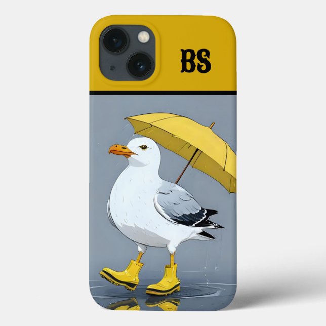 Funny Seagull in Rain Boots – Beach Humour Case-Mate iPhone Case (Back)