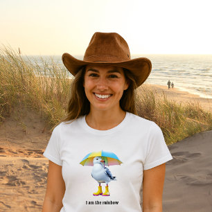 Funny Seagull in Rain Boots – Beach Humour Tri-Blend Shirt