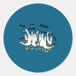 Funny seagull mum mum ocean life mother's day bird classic round sticker