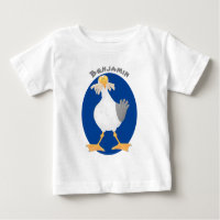 Funny seagull with French fries cartoon