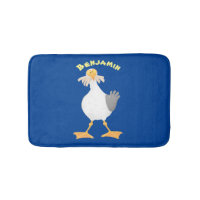 Funny seagull with French fries cartoon