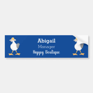 Funny seagull with French fries cartoon Bumper Sticker