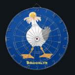 Funny seagull with French fries cartoon Dartboard<br><div class="desc">Seagulls! they love French fries (or chips as we call them in Australia). Chips and seagulls  are a part of the summer seaside landscape and almost part of folklore in some parts of the world. Lots of fun and humour.</div>