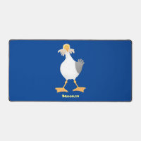 Funny seagull with French fries cartoon