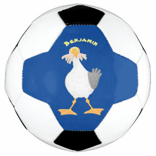 Funny seagull with French fries cartoon Football