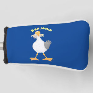 Funny seagull with French fries cartoon Golf Head Cover