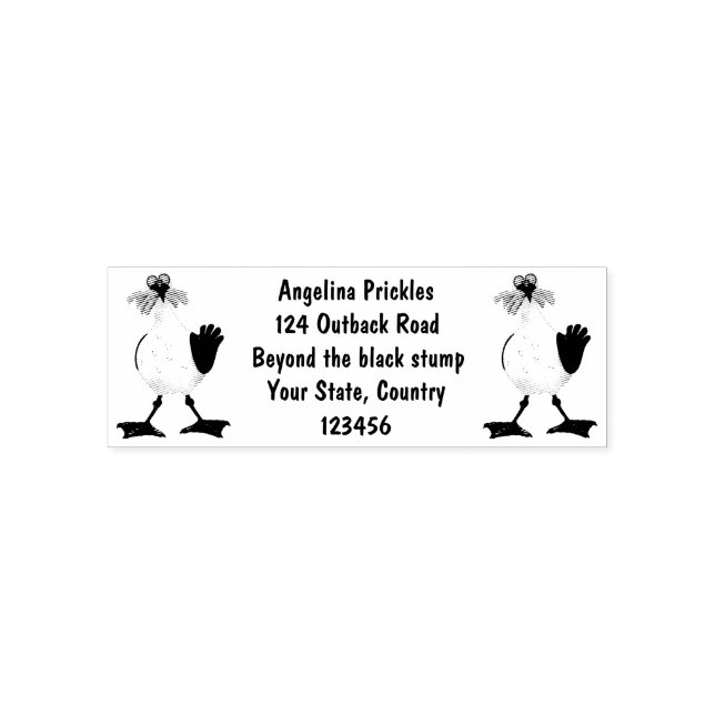 Funny seagull with French fries cartoon Self-inking Stamp (Design)