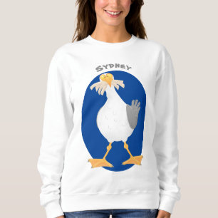 Funny seagull with French fries cartoon Sweatshirt