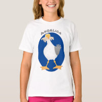 Funny seagull with French fries cartoon