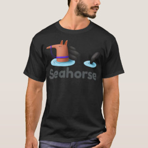 Funny Seahorse Artwork showing swimming funny anim T-Shirt