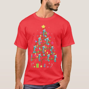 Funny Seahorse Christmas Tree Colour Led Light T-Shirt