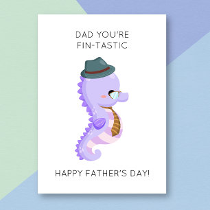 Funny Seahorse Pun Father's Day Card