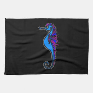 Funny seahorse tea towel