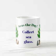 Funny "Seas the Day! Collect Sea Glass." Tree