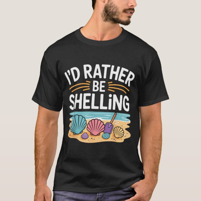 Funny Seashell Design For Men Women Sea Shell Seas T-Shirt (Front)