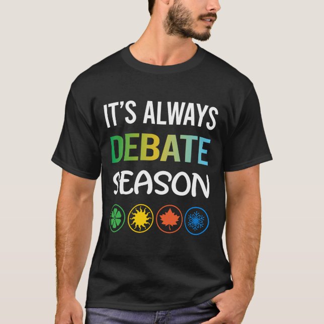 Funny Season Debate T-Shirt (Front)