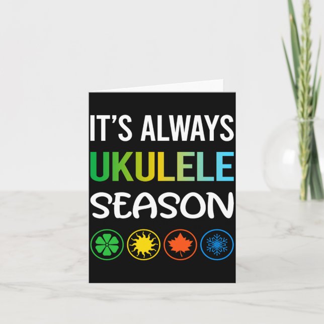 Funny Season Ukulele  Card (Front)