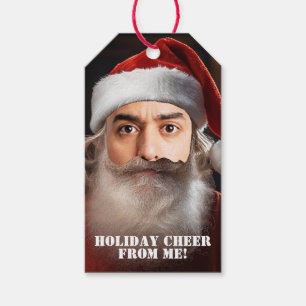 Funny Secret Santa Gift Tag.Add Your Face to Santa Tags