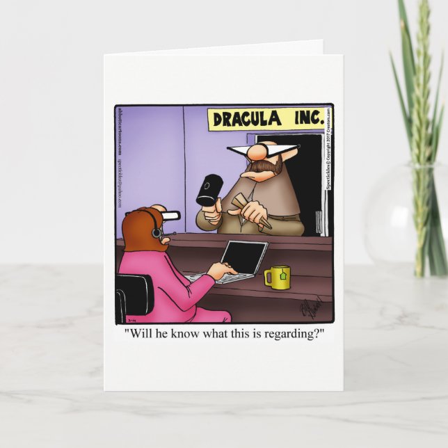 Funny Secretary Humour Greeting CardSpectickles Thank You Card (Front)