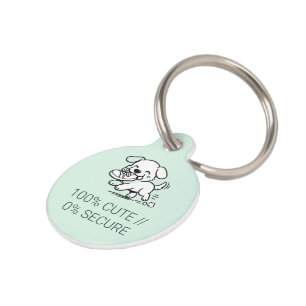 Funny Security Breach Pet ID Tag Cute Dog Doodle
