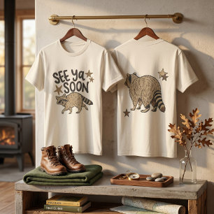 Funny See Ya Soon Racoon Double-Sided T-Shirt