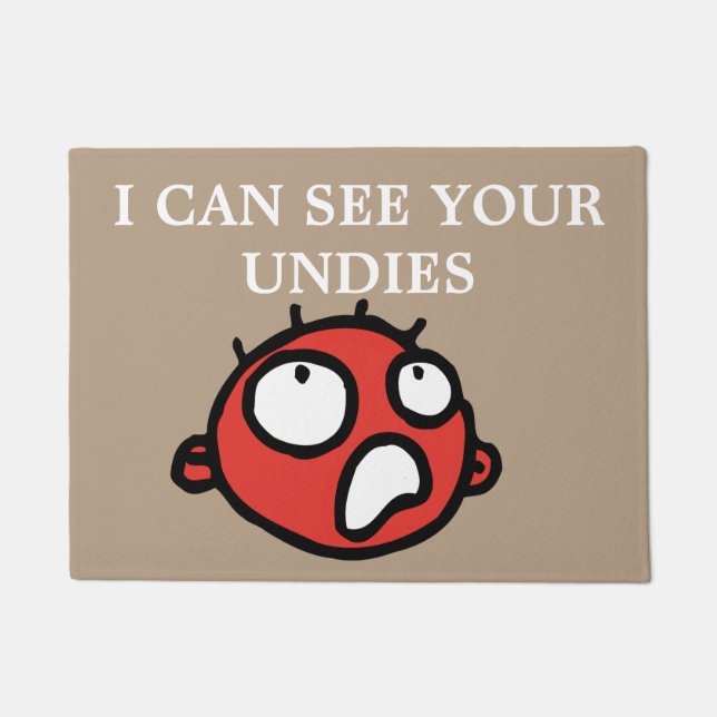 Funny see your undies face doormat (Front)