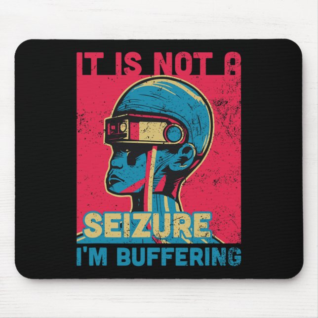Funny Seizure - Purple ribbon for Epilepsy Awarene Mouse Mat (Front)