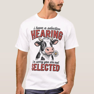 Funny Selective Hearing Cow Vintage Shirt Design_1