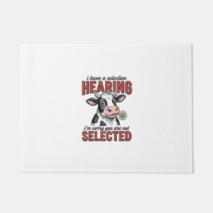 Funny Selective Hearing Cow Vintage Shirt Design_1 Doormat