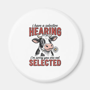 Funny Selective Hearing Cow Vintage Shirt Design_1 Magnet