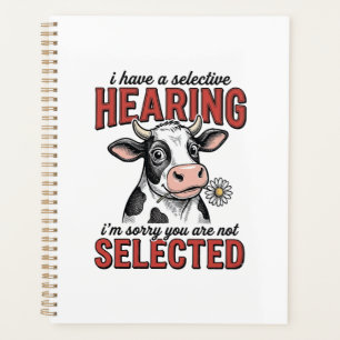 Funny Selective Hearing Cow Vintage Shirt Design_1 Planner