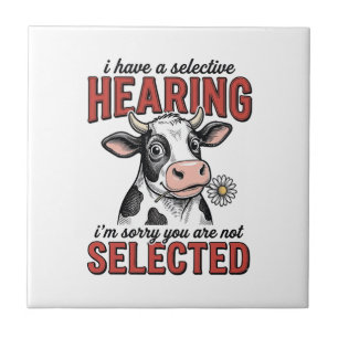 Funny Selective Hearing Cow Vintage Shirt Design_1 Tile