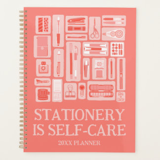 Funny Self-Care Quote Coral Red Art Supplies Planner