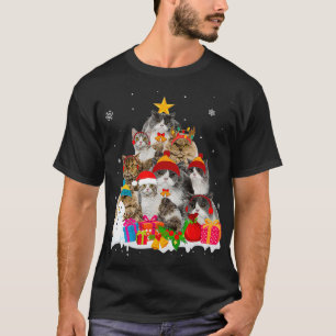 Funny Selkirk Rex Christmas Tree Pet Cat Lover Gif T-Shirt