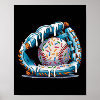 Funny Sell Glove Drip Ice Cream Players Kids Boys Poster