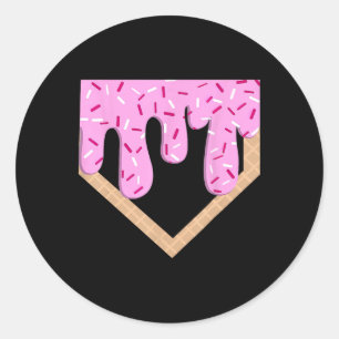 Funny Sell Ice Cream Dripping Sell Home Plate Drip Classic Round Sticker