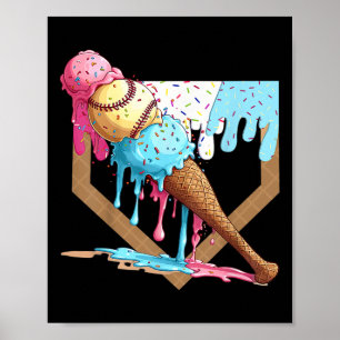 Funny Sell Ice Cream Dripping Sell Home Plate Drip Poster