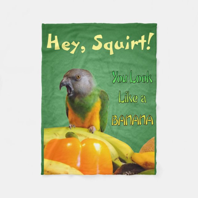 Funny Senegal Parrot Fleece Blanket (Front)