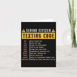 Funny Senior Citizen&# s Texting Code Vintage Gif Card