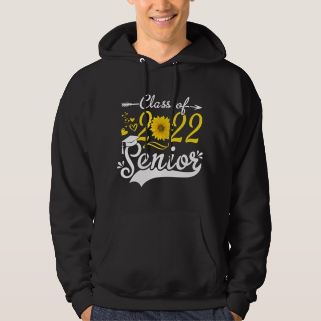 Funny Senior Class Of 2022 22 Sunflower Graduation Hoodie (Front)
