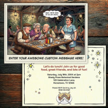 Funny Senior Lunch Group Invitation