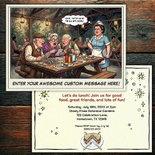 Funny Senior Lunch Group Invitation