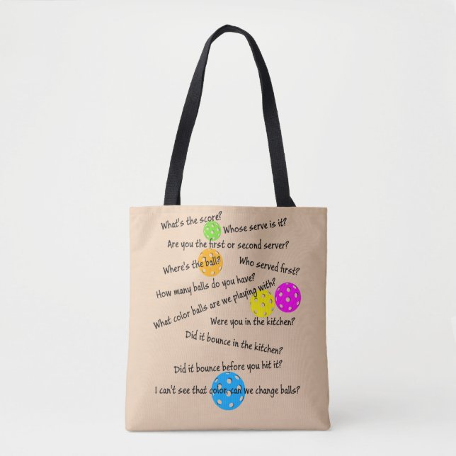 Funny Senior Pickleball Chaos  Tote Bag (Front)