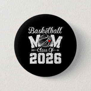 Funny Senior Sketll Mum Cl Of 2026 Graduation 6 Cm Round Badge