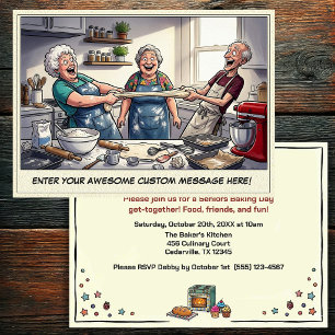 Funny Seniors Baking Get-together Invitation