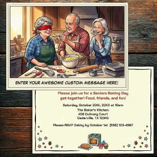 Funny Seniors Baking Get-together Invitation